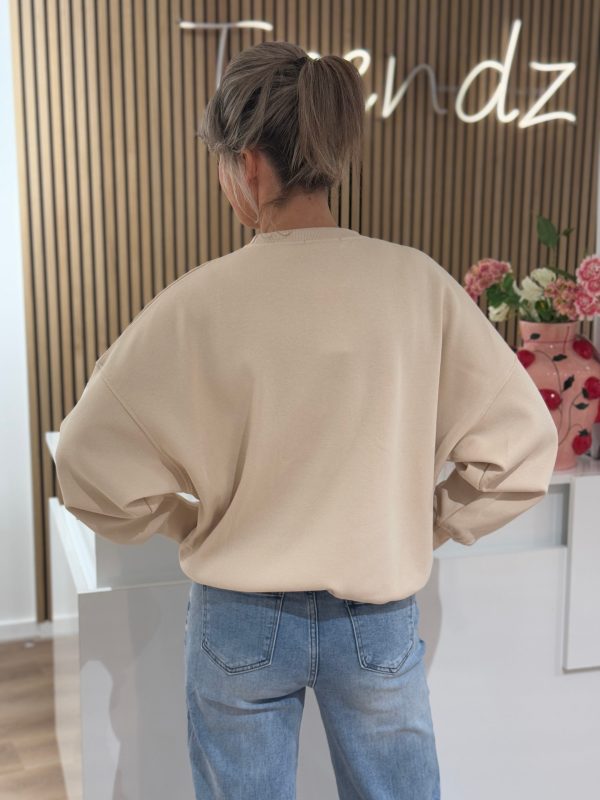 Sweater hearts beige - Afbeelding 4