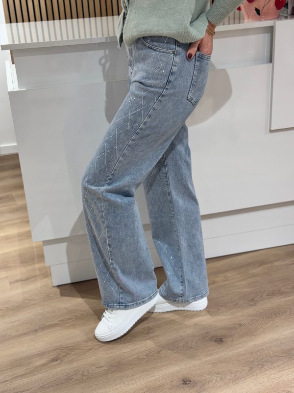 Wide leg jeans Jaëlle blue diamond - Afbeelding 2