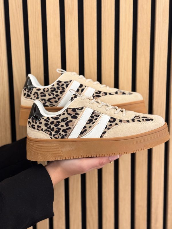 Sneakers beige with panter combination - Afbeelding 2