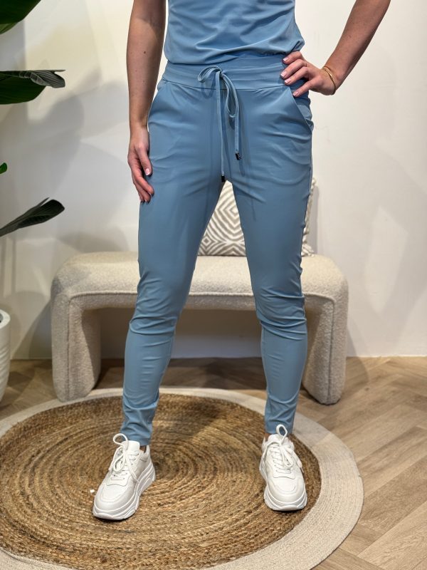 Travelstof broek Maaike smoke blue