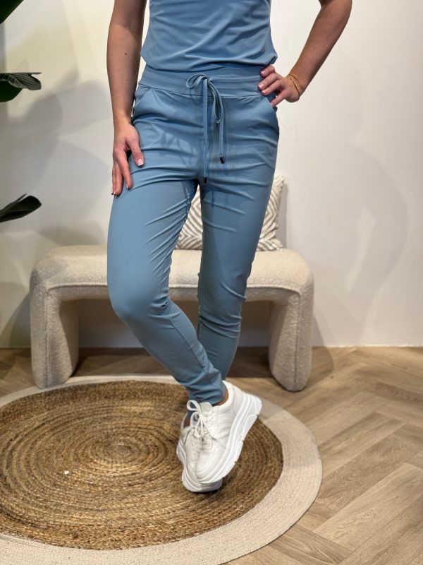 Travelstof broek Maaike smoke blue - Afbeelding 2