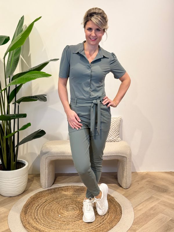 Travelstof jumpsuit Marit Balsam Green